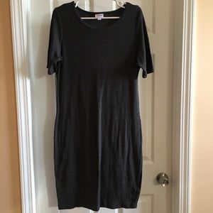 Lularoe XL Never Worn Julia Dress Grey Ribbed