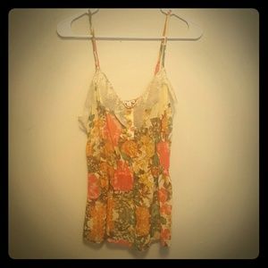 Floral and lace tank top from Buckle