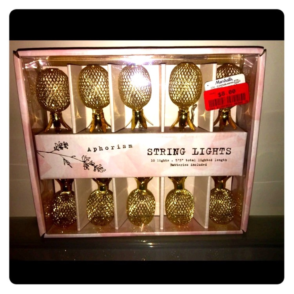 Gold pineapple string lights