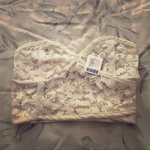 NWT ivory size M Free People Crop Top Shirt