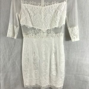 White lace mesh dress