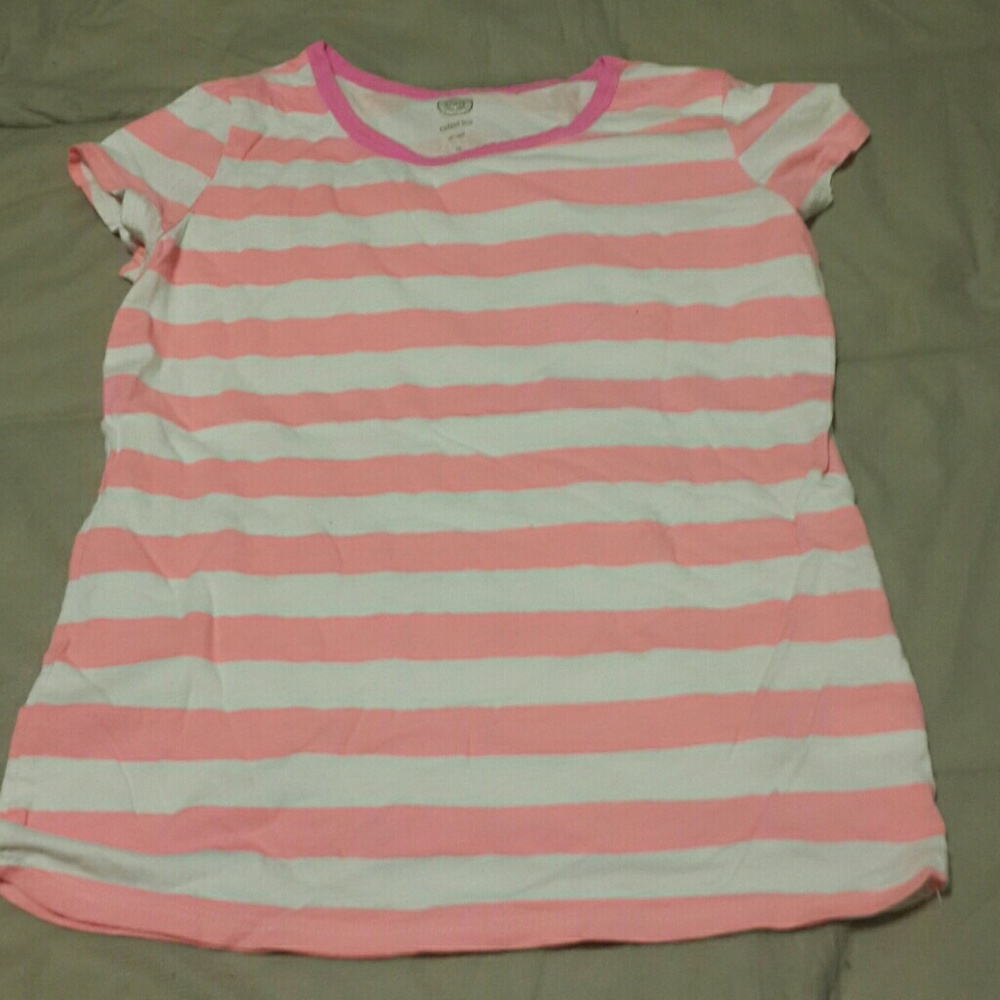 So pink and white tee shirt