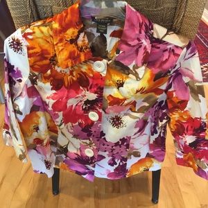 Floral Print Jacket Plus Size