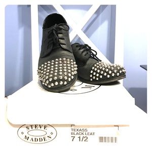 Steve Madden- studded black loafers