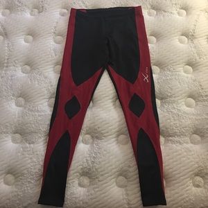 CW-X tights. Size medium. Red and black.