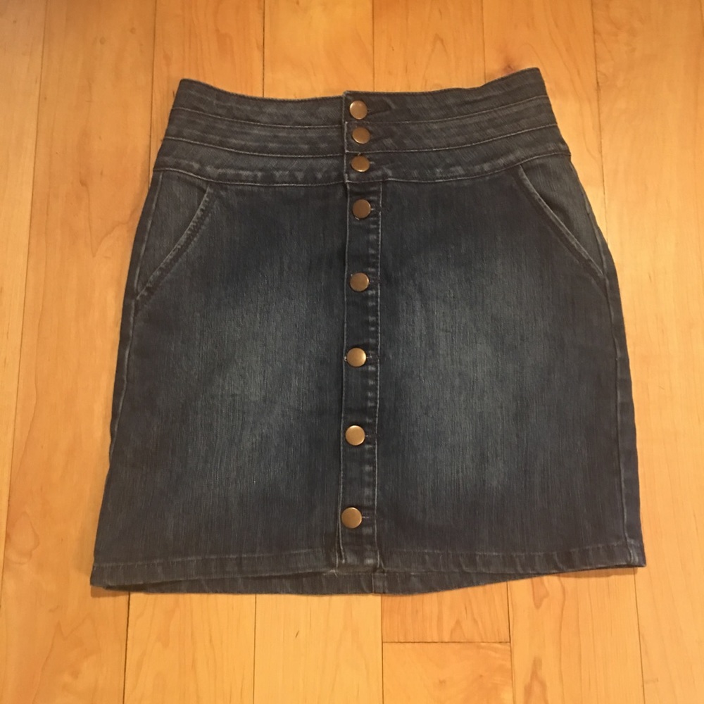 High waist jean skirt
