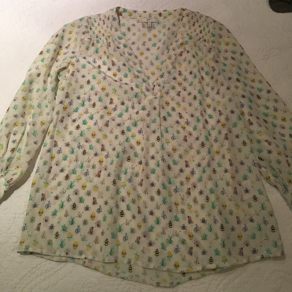 Whimsical v neck peasant blouse fro joie