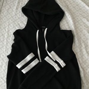 Forever21 Cropped Black w/ White Strips Sweater