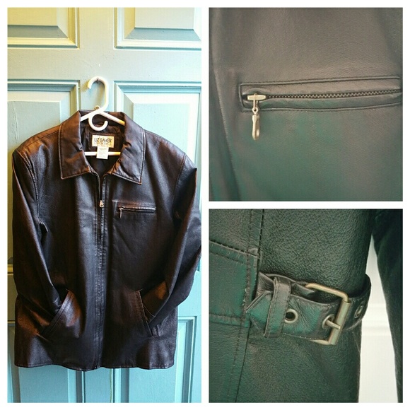 liz baker essentials leather coat