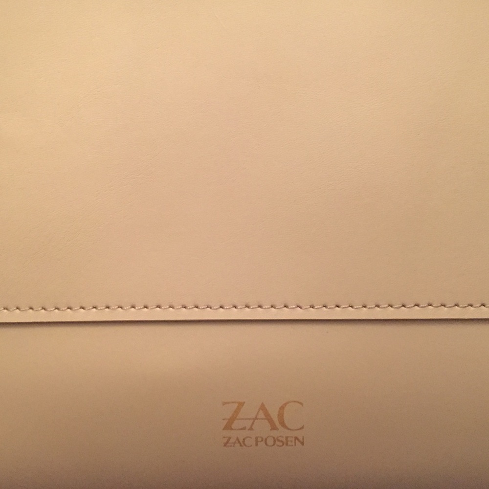 NWT Zac Posen Leather Shopper Tote Bag, Beige - Picture 6 of 8