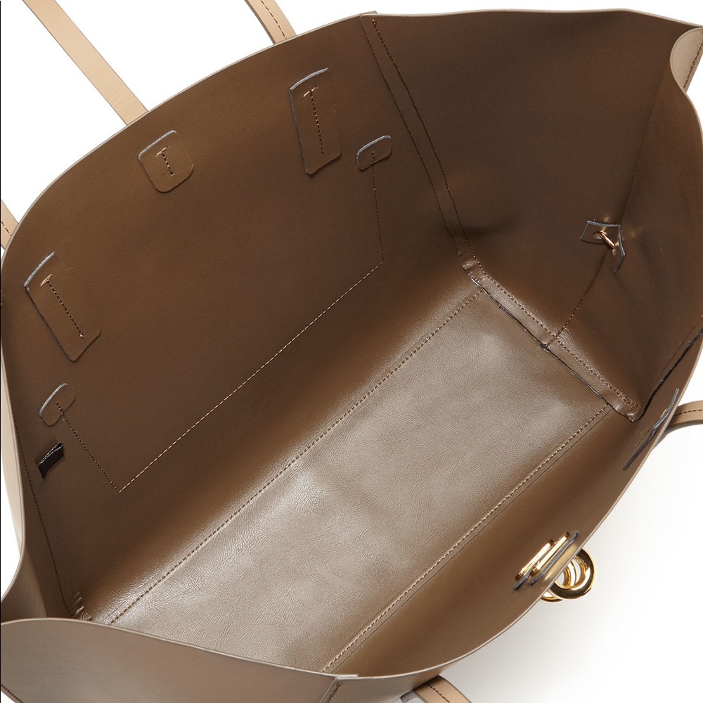 NWT Zac Posen Leather Shopper Tote Bag, Beige - Picture 4 of 8