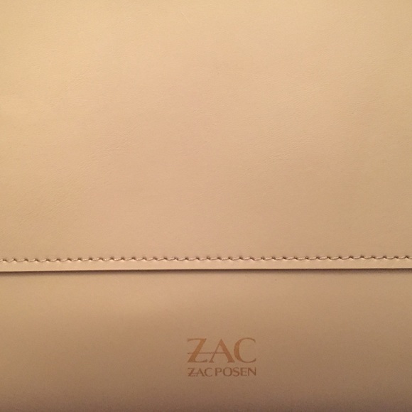 NWT Zac Posen Leather Shopper Tote Bag, Beige - Picture 6 of 8