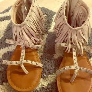 Gladiator style fringe sandals