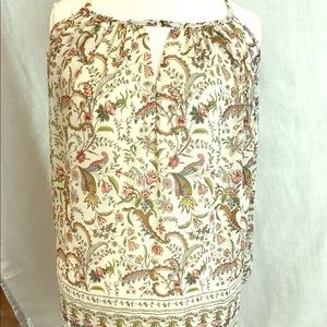 Printed cold shoulder blouse