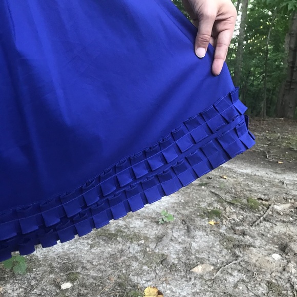 Cobalt Blue Dress with Fun Neckline • Royal Blue - Picture 5 of 6