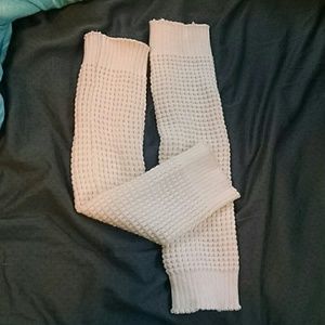 WHITE leg warmers!