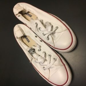 Barely worn, cinched back, classic white Converse