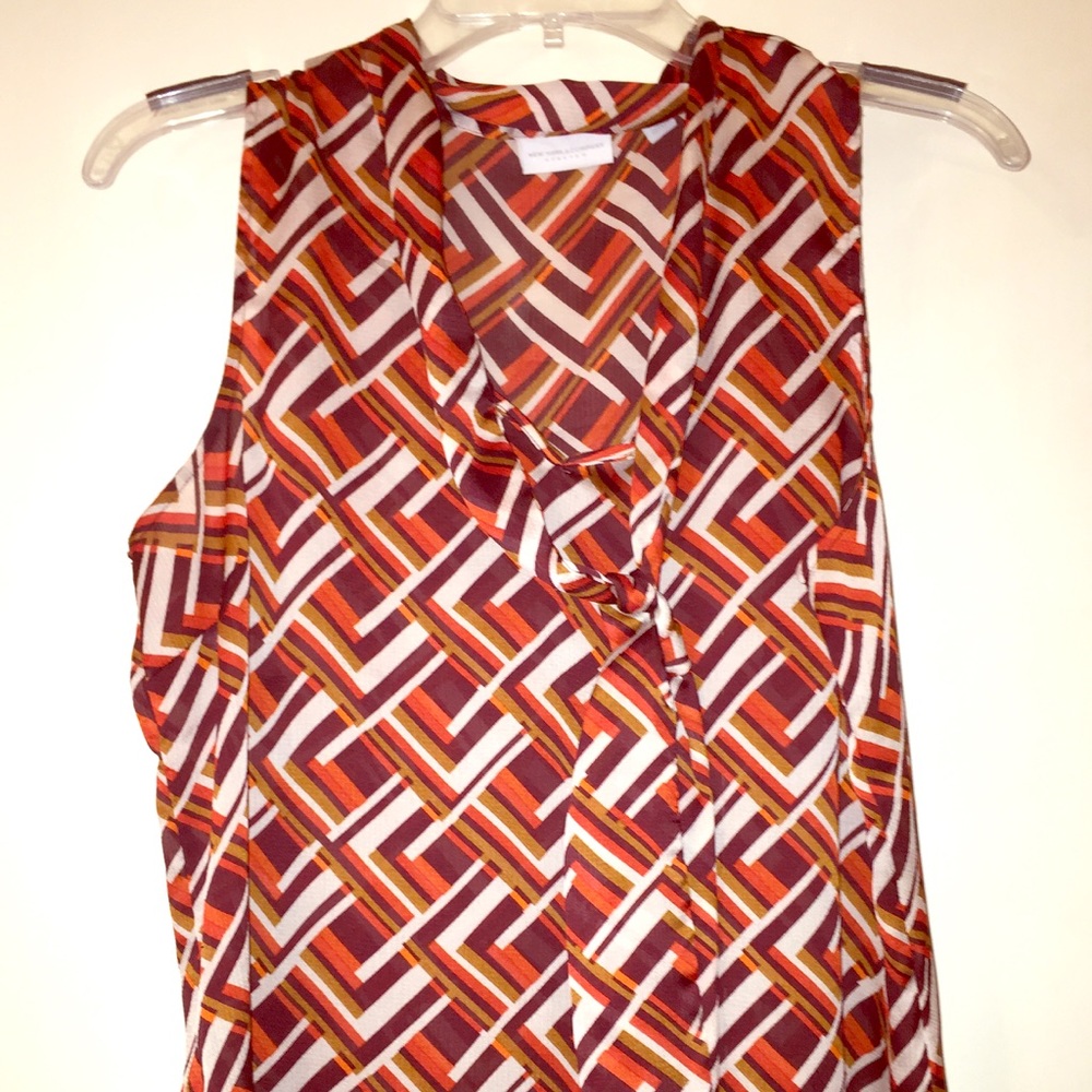 New York & Company tie neck blouse