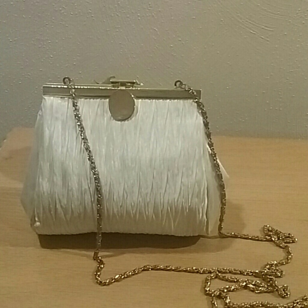 Vintage La Regale Cream Satin Handbag