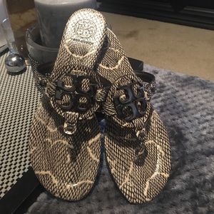 Tory Burch Snake Print  sandals in good condition