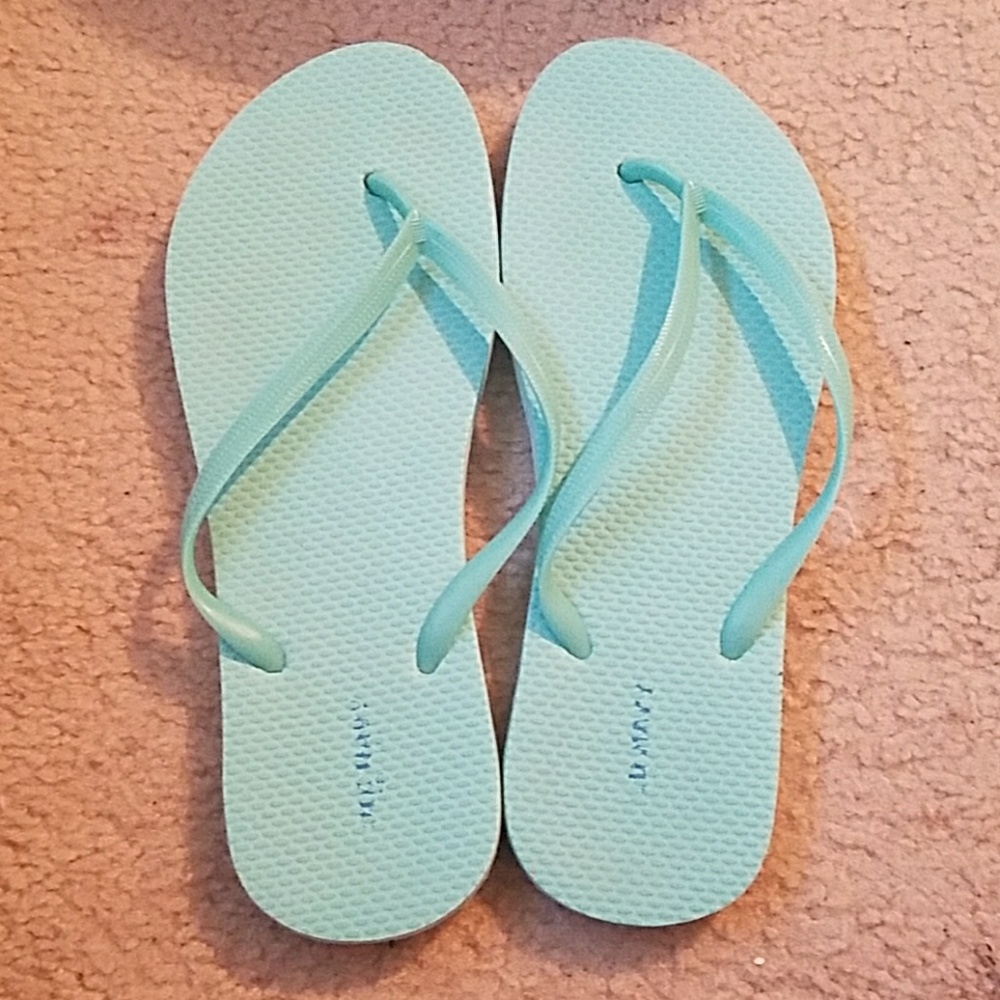 Baby blue flipflops