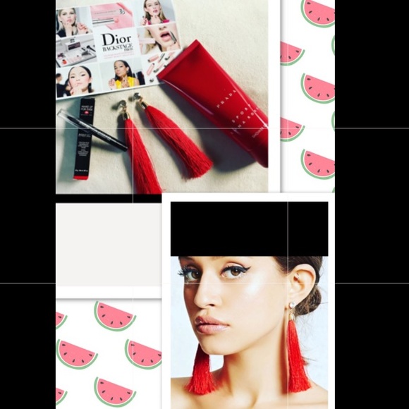 Dior, Prada, For Ever Makeup, Red Tassel Earring Accessories - 😻Set:Prada, Dior, Makeup Forever &Tassel Earring