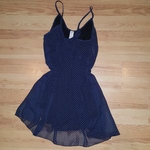 Blue with red and white dots flowy dress