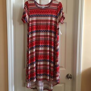 Lularoe Small NWT Red white blue Carly Dress