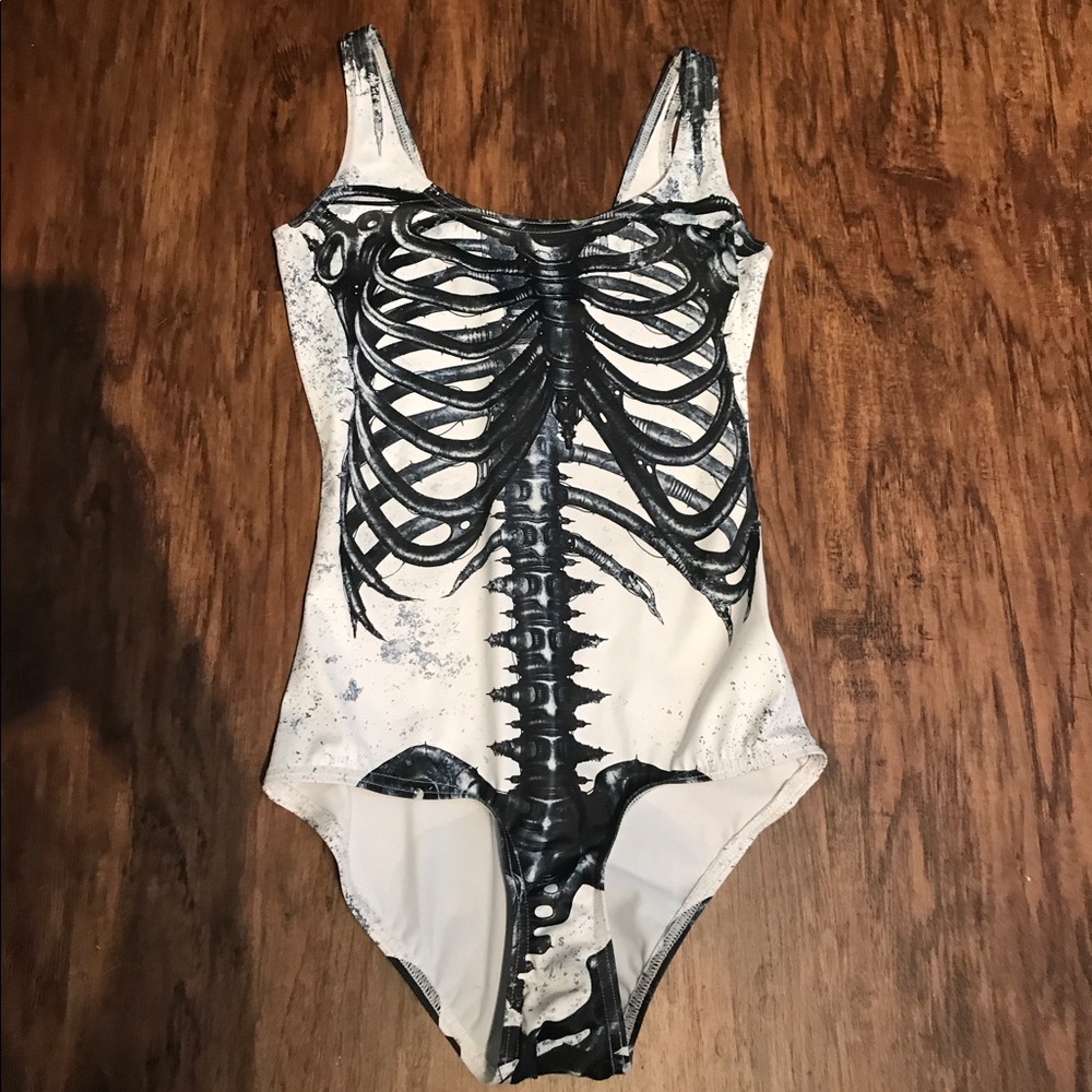 Black Milk White Mechanical Rib Bodysuit