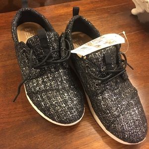 Toms Del Rey Wool Sparkle Sneakers 8.5 NIB