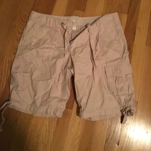Pink cargo shorts