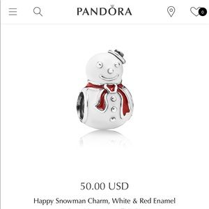 Pandora Snowman Charm.
