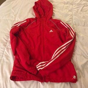 Adidas Red Zip Up Jacket - Size small