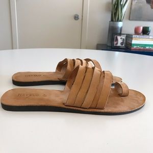 Meyelo - Tan Leather Slides