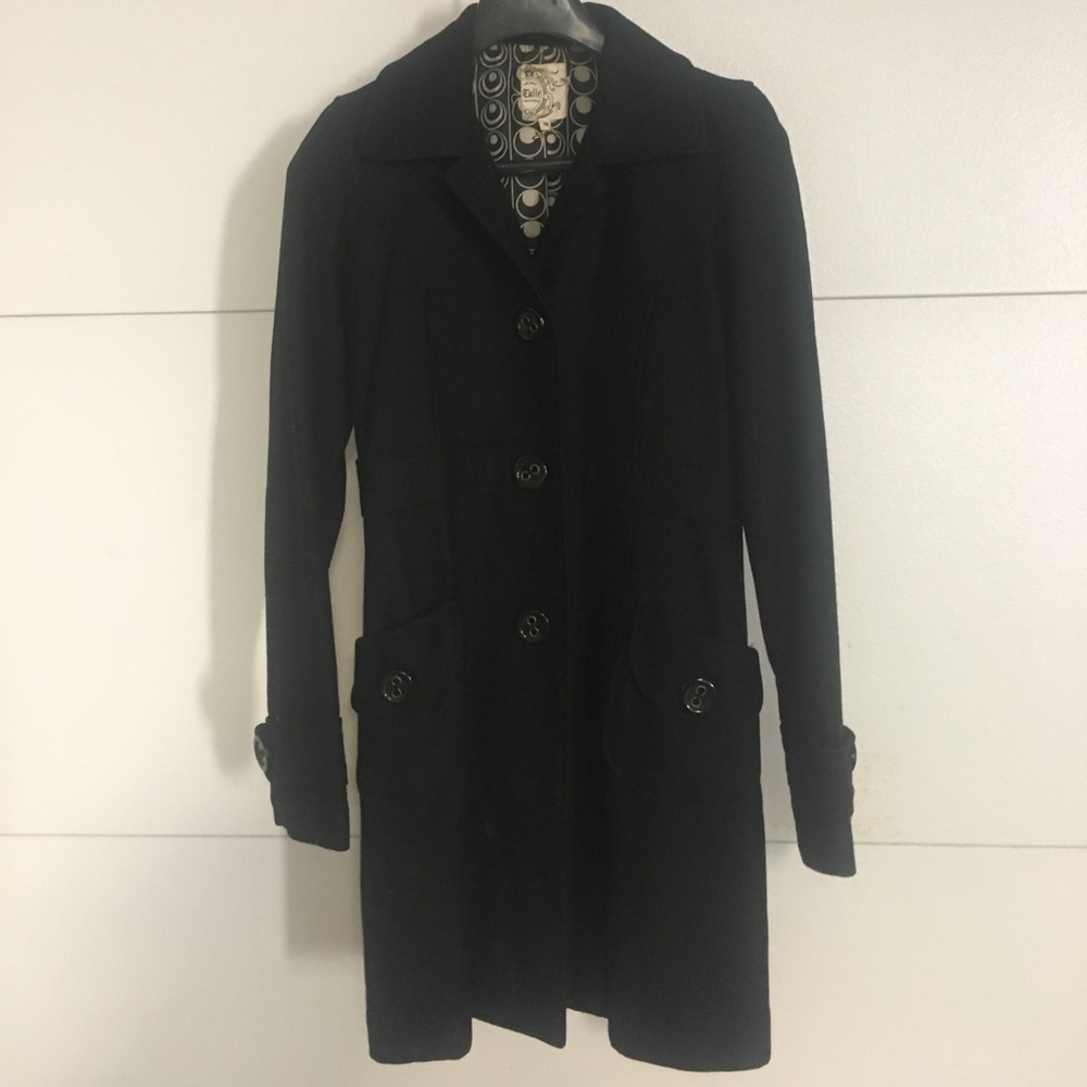 Black wool peacoat --size M