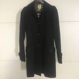 Black wool peacoat --size M