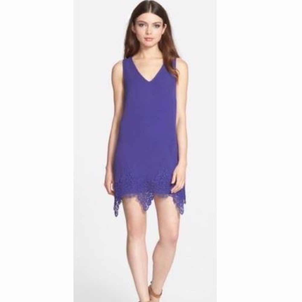 NEW ASTR PURPLE/BLUE W/LACE DETAIL DRESS SIZ SMALL