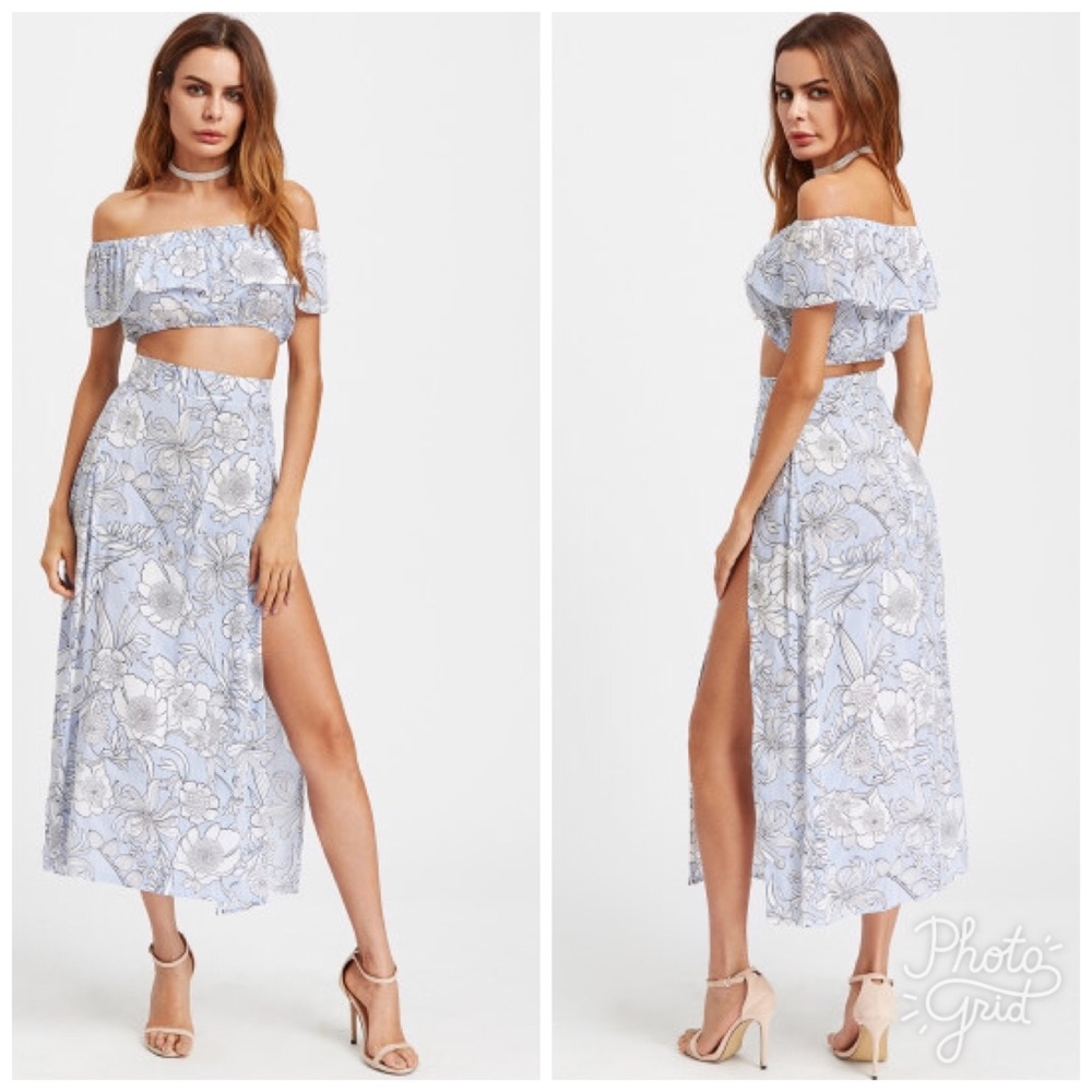 2-piece crop top and maxi skirt set
