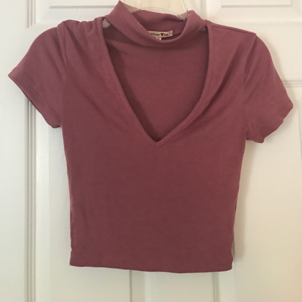 Pink low cut crop top