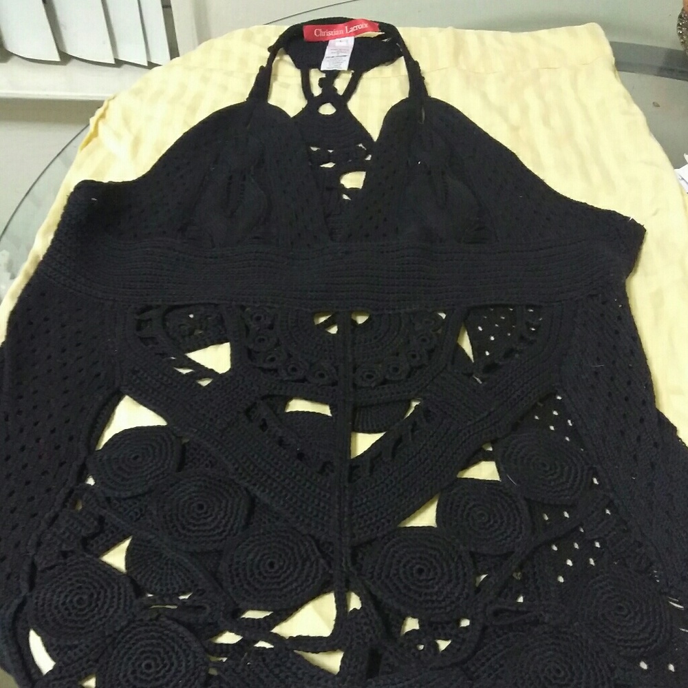 Black christian lacroix halter top