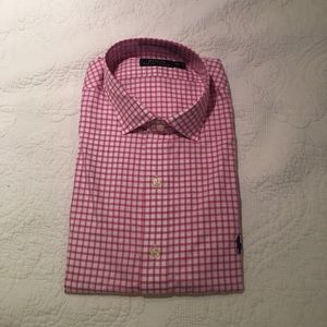 Never worn gingham polo Ralph Lauren dress shirt