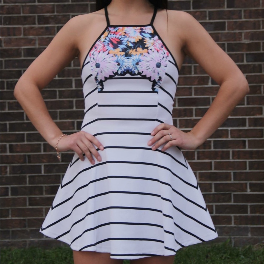 MINKPINK striped floral dress