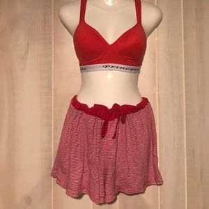 38C Red sports bra w XL red/whi striped PJ short