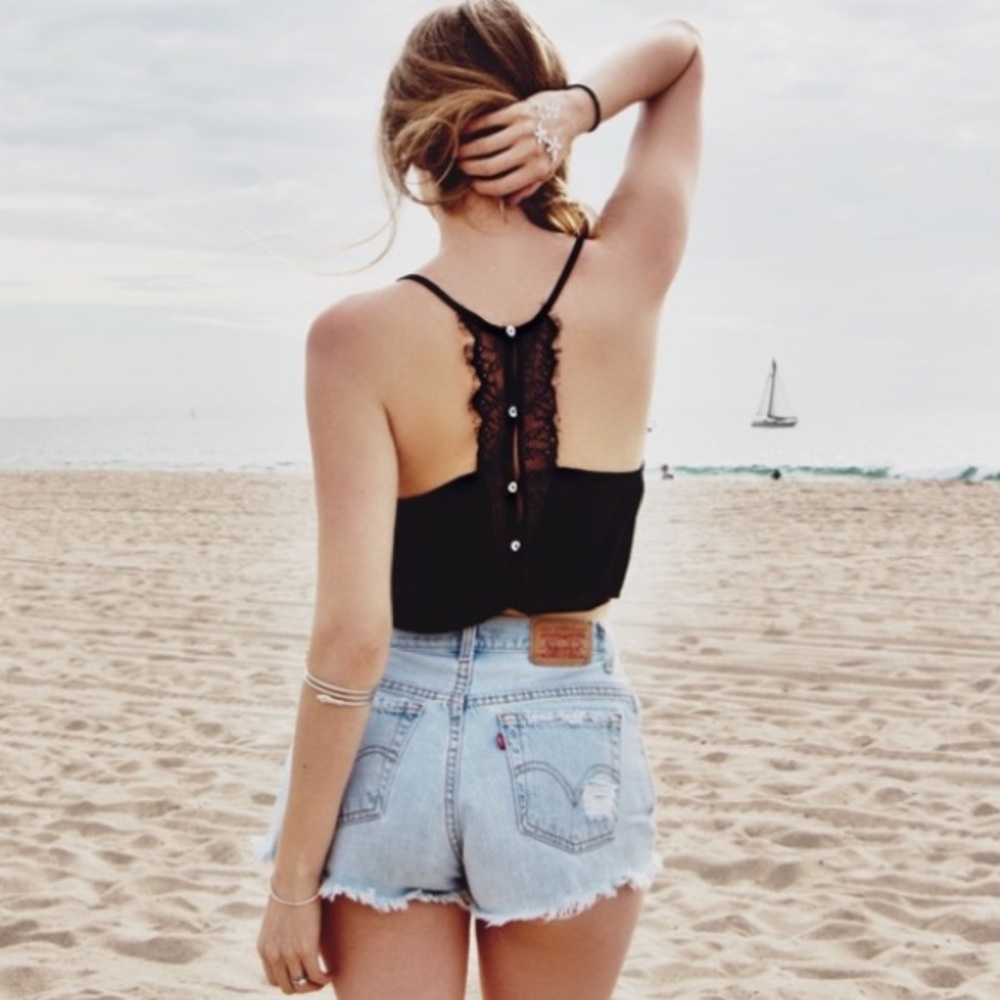 🎋 Black Haze 🎋 silky crop top