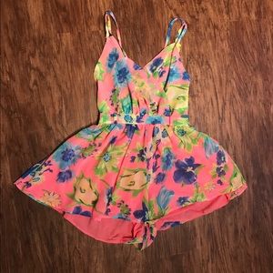 Pink Floral Romper