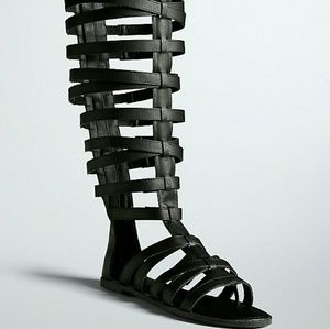 Torrid Black Gladiator Sandal Knee High 8 Wide