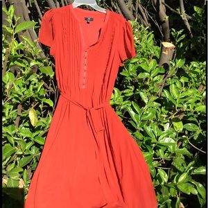 Burnt orange chiffon dress