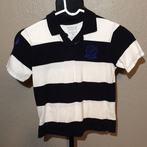 Boys Black and White Wrangler Polo