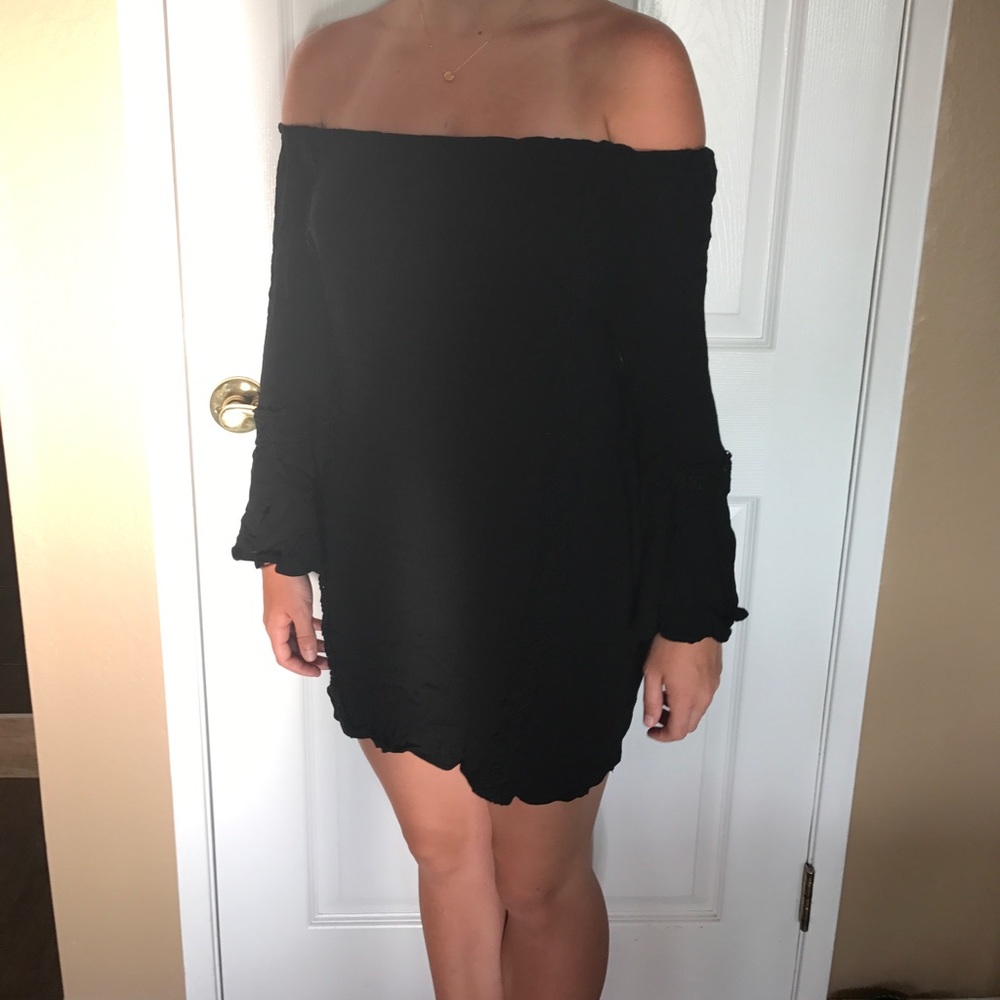 Black off the shoulder dress