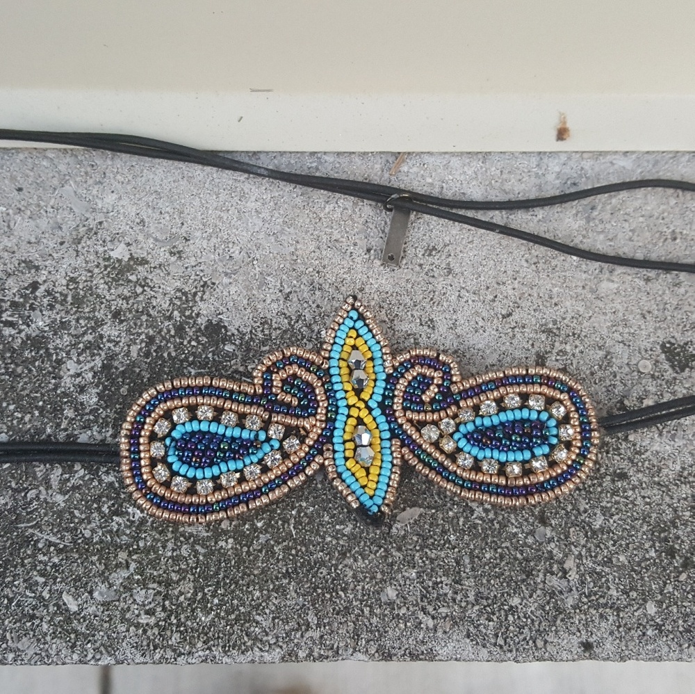 Beaded colorful headband